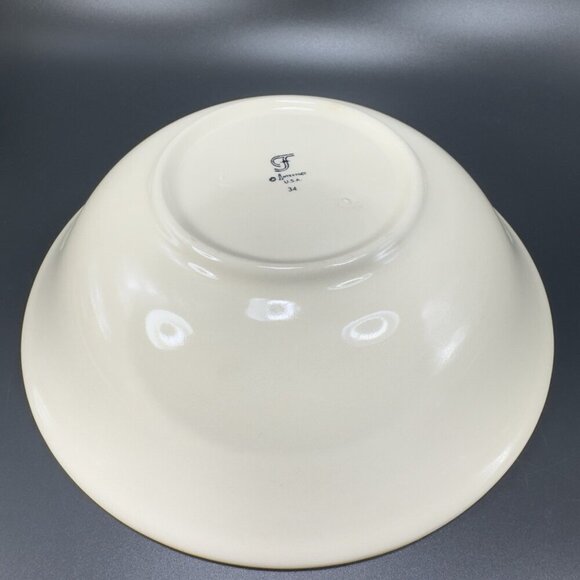 Franciscan Pottery Interpace Bowl Dish Set 2 Yellow Edges USA Large Bowls 8.5in - Picture 5 of 11